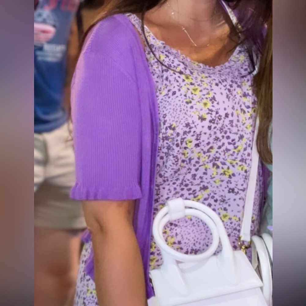 Purple Ribbed Cardigan - Picture 5 of 5